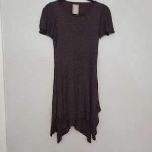 Y2K Anthropologie Dolan Melani Mini Dress XS Plum Asymmetric